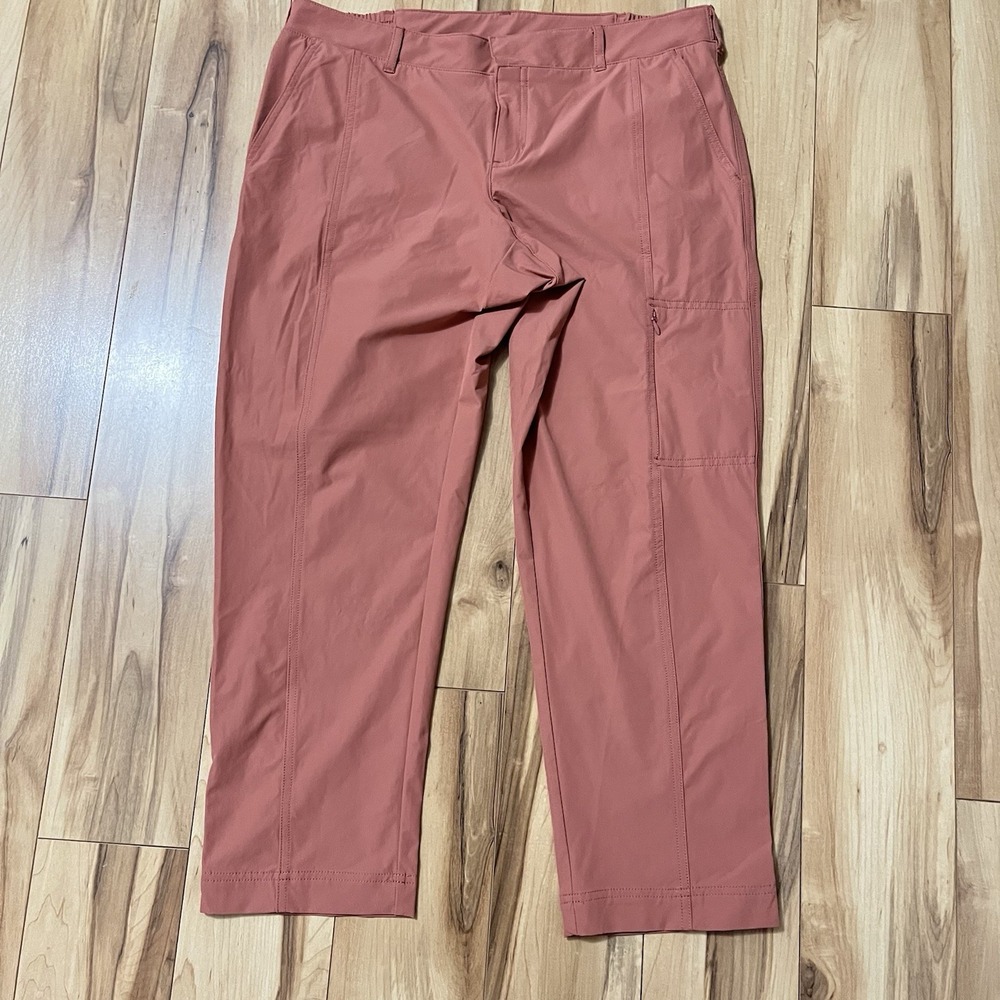 Kirkland Women's Travel Pants Sz 10 Salmon Crop Stretch Hiking Elastic Waist